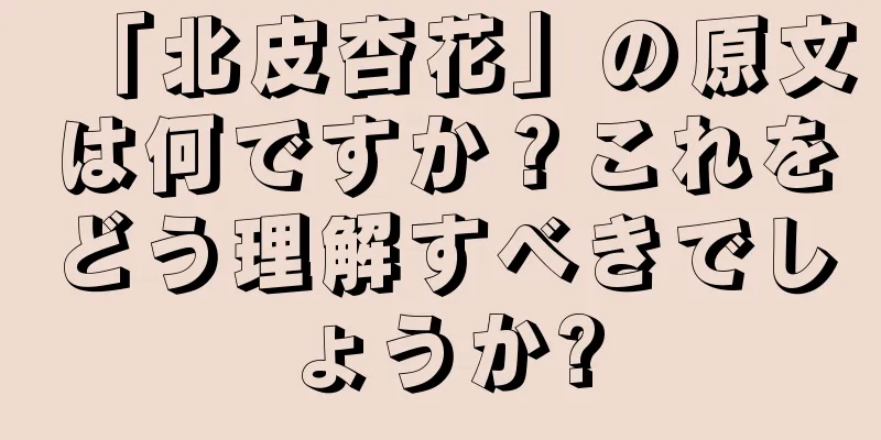 「北皮杏花」の原文は何ですか？これをどう理解すべきでしょうか?