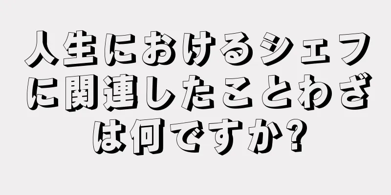 人生におけるシェフに関連したことわざは何ですか?