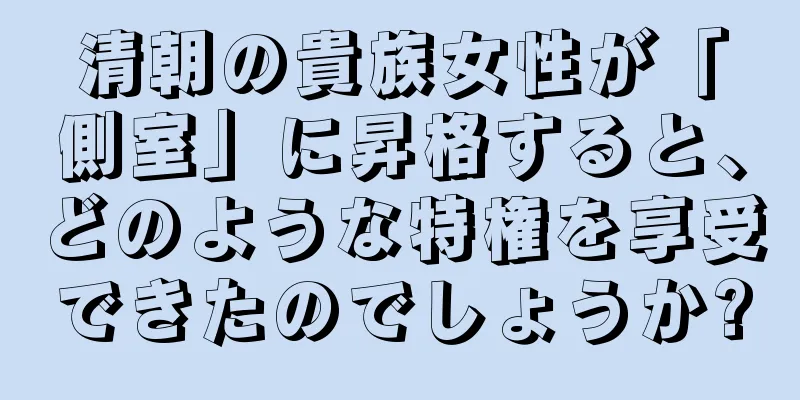 清朝の貴族女性が「側室」に昇格すると、どのような特権を享受できたのでしょうか?