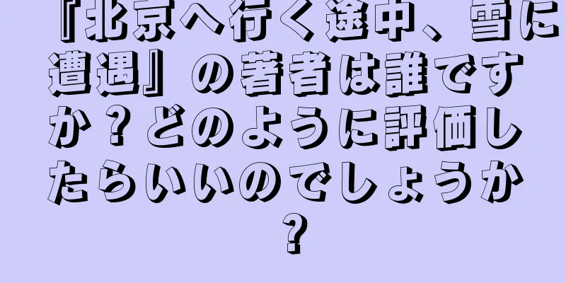 『北京へ行く途中、雪に遭遇』の著者は誰ですか？どのように評価したらいいのでしょうか？