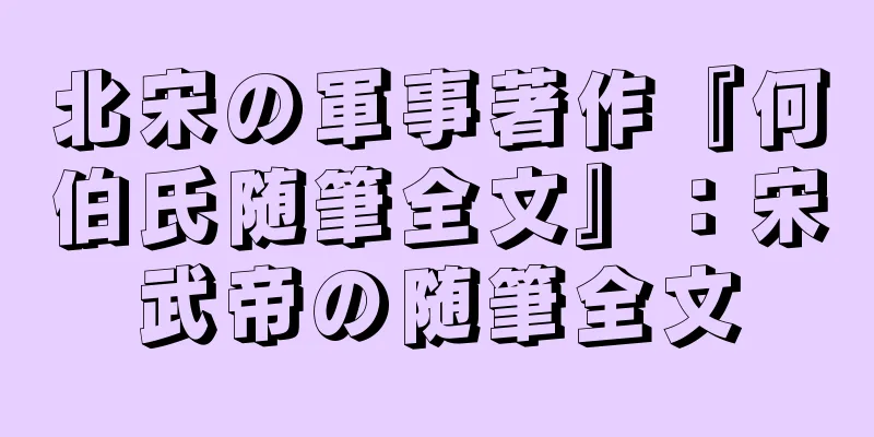 北宋の軍事著作『何伯氏随筆全文』：宋武帝の随筆全文