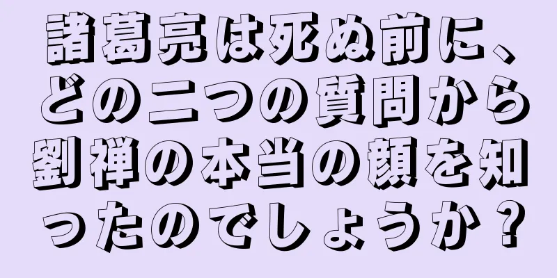 諸葛亮は死ぬ前に、どの二つの質問から劉禅の本当の顔を知ったのでしょうか？
