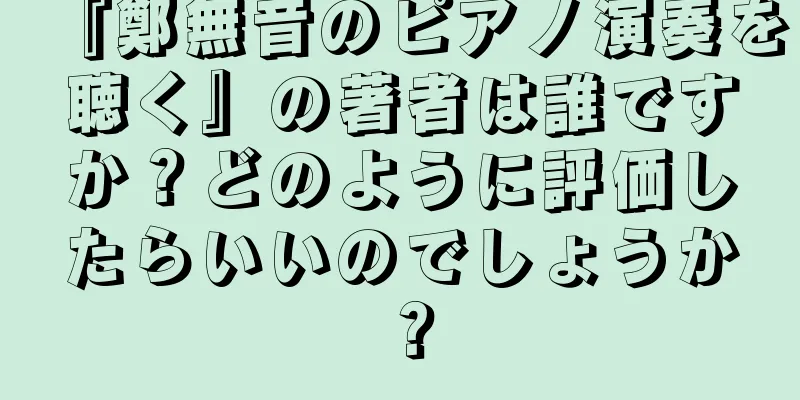 『鄭無音のピアノ演奏を聴く』の著者は誰ですか？どのように評価したらいいのでしょうか？