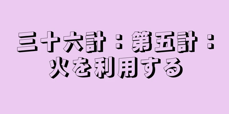 三十六計：第五計：火を利用する