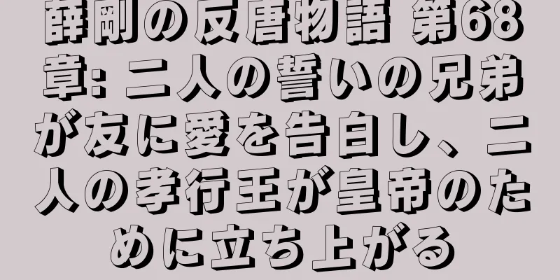 薛剛の反唐物語 第68章: 二人の誓いの兄弟が友に愛を告白し、二人の孝行王が皇帝のために立ち上がる