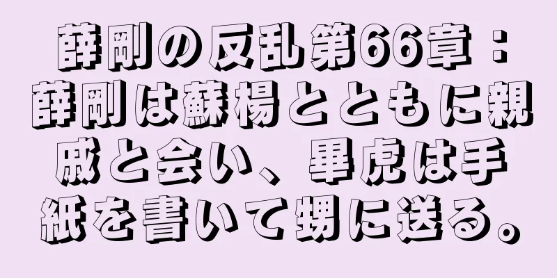 薛剛の反乱第66章：薛剛は蘇楊とともに親戚と会い、畢虎は手紙を書いて甥に送る。