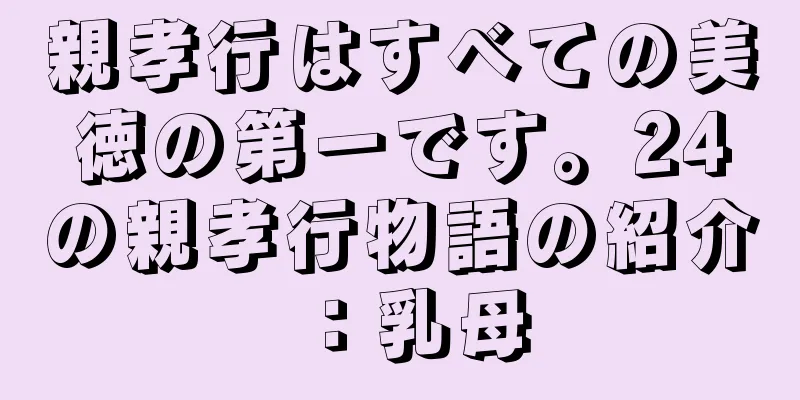 親孝行はすべての美徳の第一です。24の親孝行物語の紹介：乳母