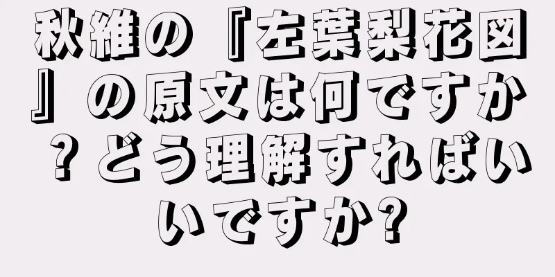 秋維の『左葉梨花図』の原文は何ですか？どう理解すればいいですか?