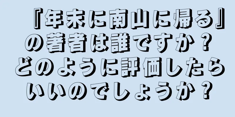 『年末に南山に帰る』の著者は誰ですか？どのように評価したらいいのでしょうか？