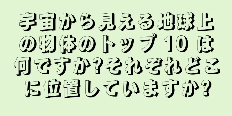 宇宙から見える地球上の物体のトップ 10 は何ですか?それぞれどこに位置していますか?
