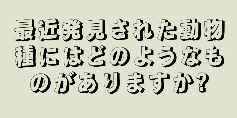 最近発見された動物種にはどのようなものがありますか?