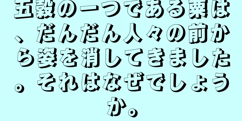 五穀の一つである粟は、だんだん人々の前から姿を消してきました。それはなぜでしょうか。