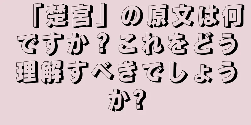 「楚宮」の原文は何ですか？これをどう理解すべきでしょうか?