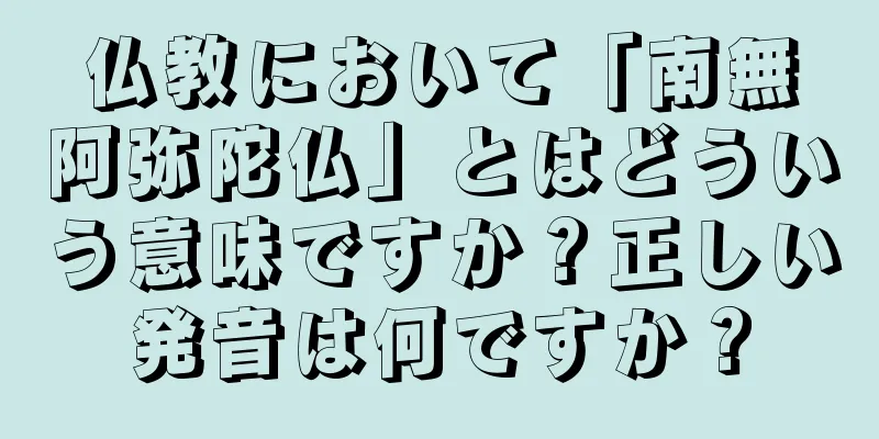 仏教において「南無阿弥陀仏」とはどういう意味ですか？正しい発音は何ですか？