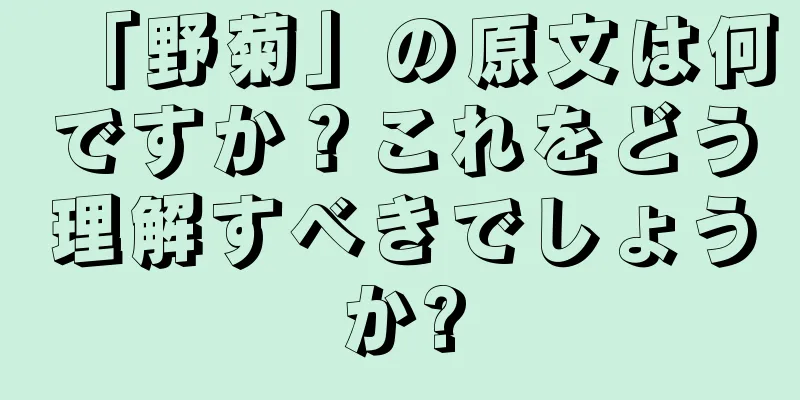 「野菊」の原文は何ですか？これをどう理解すべきでしょうか?