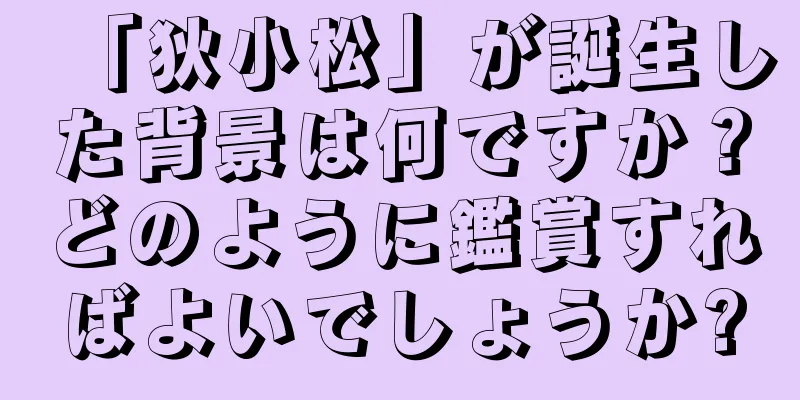 「狄小松」が誕生した背景は何ですか？どのように鑑賞すればよいでしょうか?