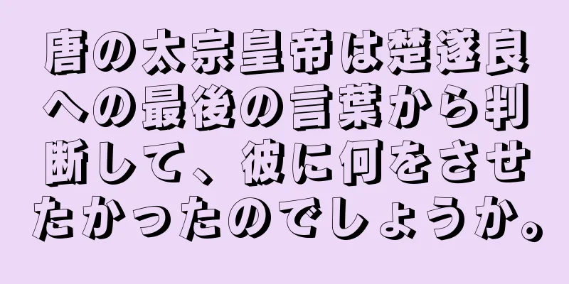 唐の太宗皇帝は楚遂良への最後の言葉から判断して、彼に何をさせたかったのでしょうか。