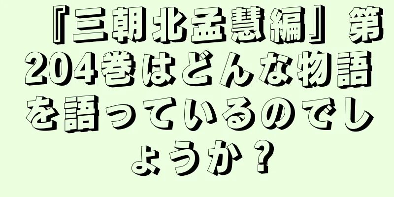 『三朝北孟慧編』第204巻はどんな物語を語っているのでしょうか？