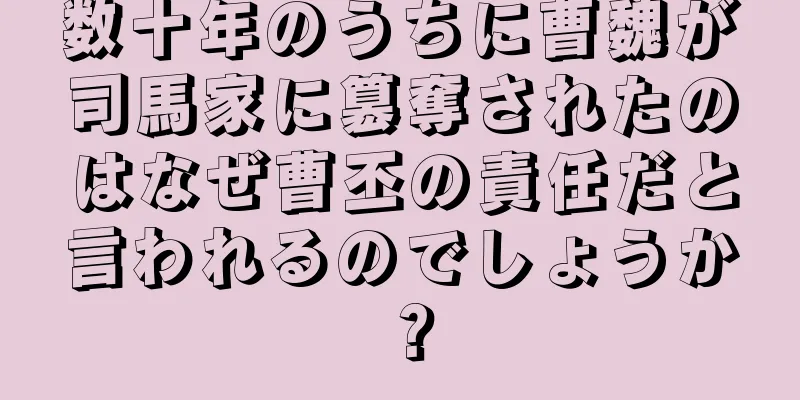 数十年のうちに曹魏が司馬家に簒奪されたのはなぜ曹丕の責任だと言われるのでしょうか？