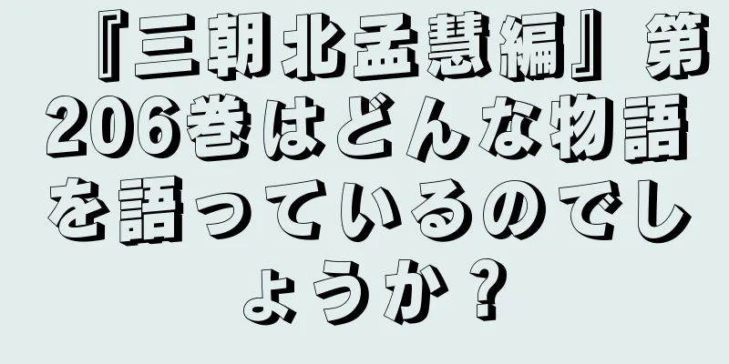 『三朝北孟慧編』第206巻はどんな物語を語っているのでしょうか？
