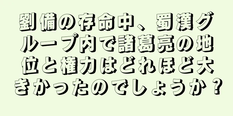 劉備の存命中、蜀漢グループ内で諸葛亮の地位と権力はどれほど大きかったのでしょうか？