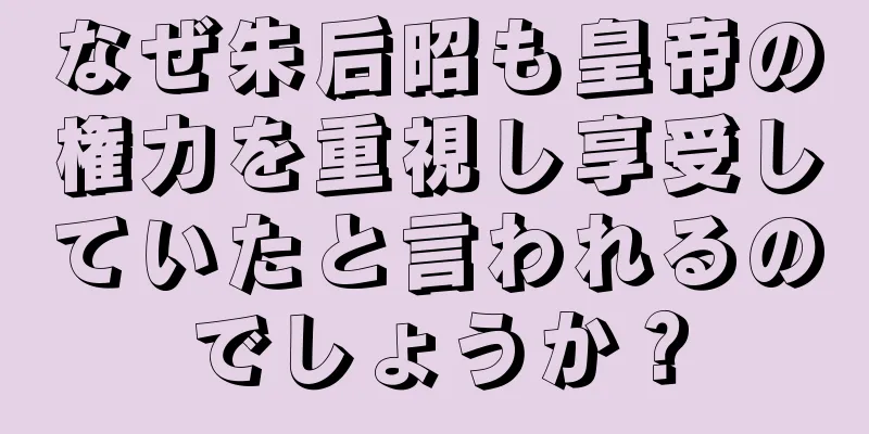 なぜ朱后昭も皇帝の権力を重視し享受していたと言われるのでしょうか？