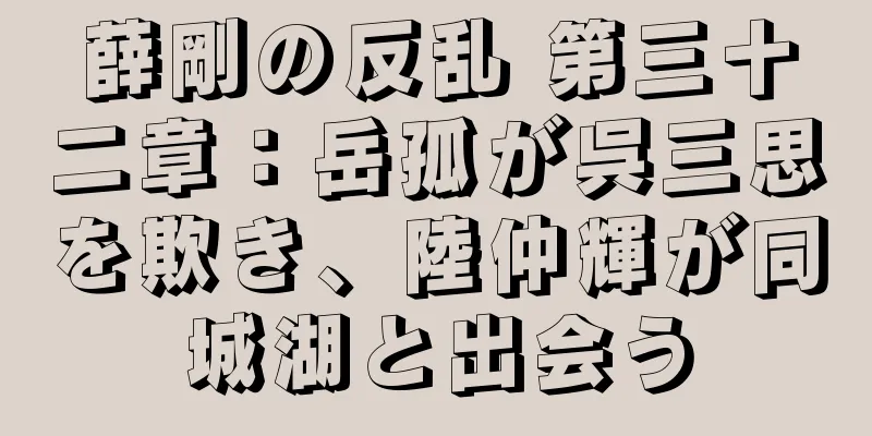 薛剛の反乱 第三十二章：岳孤が呉三思を欺き、陸仲輝が同城湖と出会う