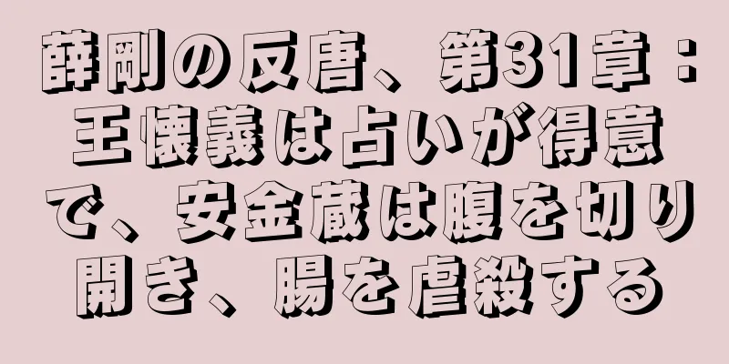 薛剛の反唐、第31章：王懐義は占いが得意で、安金蔵は腹を切り開き、腸を虐殺する