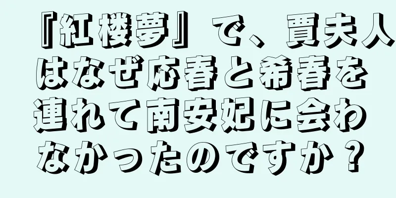 『紅楼夢』で、賈夫人はなぜ応春と希春を連れて南安妃に会わなかったのですか？