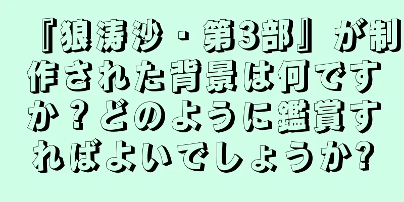 『狼涛沙・第3部』が制作された背景は何ですか？どのように鑑賞すればよいでしょうか?