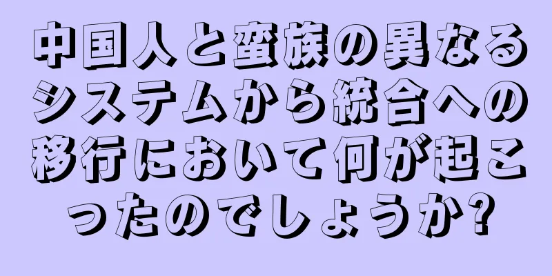 中国人と蛮族の異なるシステムから統合への移行において何が起こったのでしょうか?