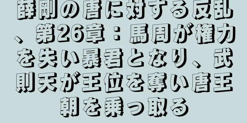 薛剛の唐に対する反乱、第26章：馬周が権力を失い暴君となり、武則天が王位を奪い唐王朝を乗っ取る