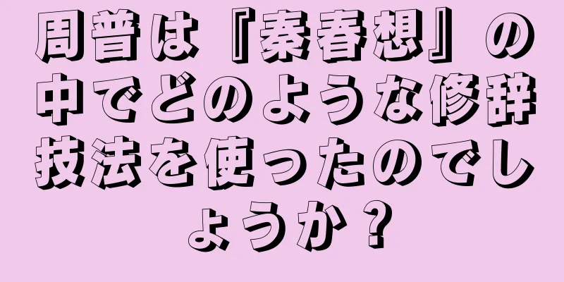周普は『秦春想』の中でどのような修辞技法を使ったのでしょうか？