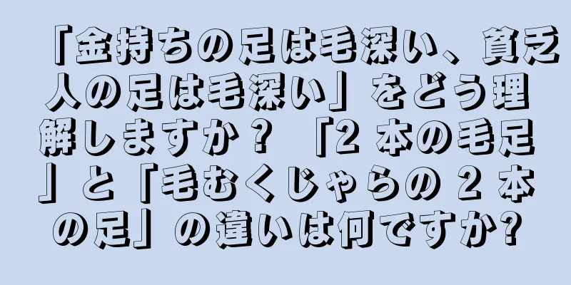 「金持ちの足は毛深い、貧乏人の足は毛深い」をどう理解しますか？ 「2 本の毛足」と「毛むくじゃらの 2 本の足」の違いは何ですか?