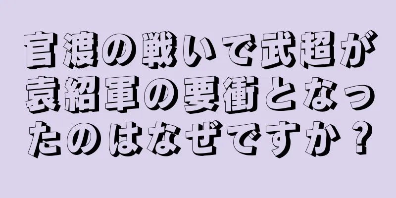 官渡の戦いで武超が袁紹軍の要衝となったのはなぜですか？