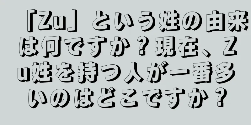 「Zu」という姓の由来は何ですか？現在、Zu姓を持つ人が一番多いのはどこですか？