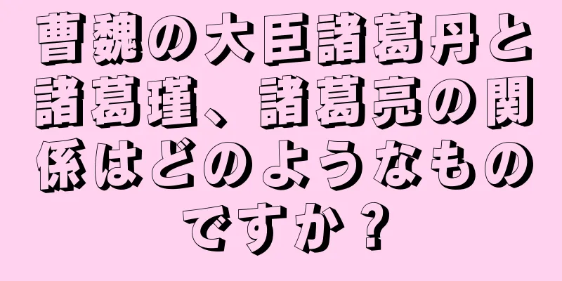 曹魏の大臣諸葛丹と諸葛瑾、諸葛亮の関係はどのようなものですか？