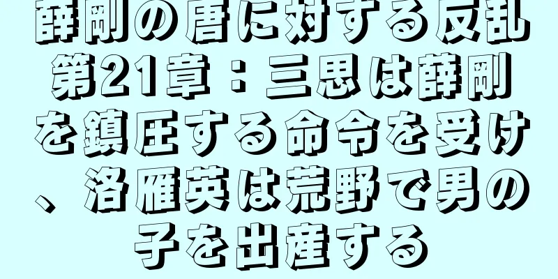 薛剛の唐に対する反乱第21章：三思は薛剛を鎮圧する命令を受け、洛雁英は荒野で男の子を出産する