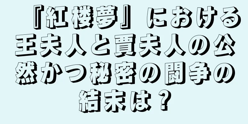 『紅楼夢』における王夫人と賈夫人の公然かつ秘密の闘争の結末は？
