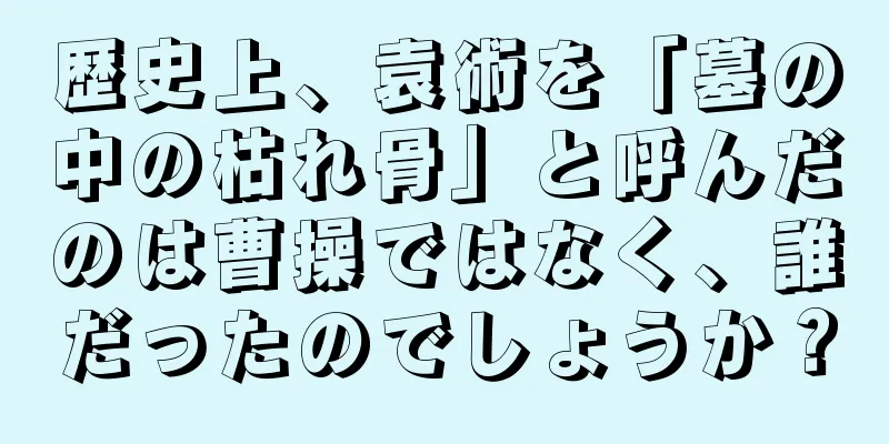 歴史上、袁術を「墓の中の枯れ骨」と呼んだのは曹操ではなく、誰だったのでしょうか？