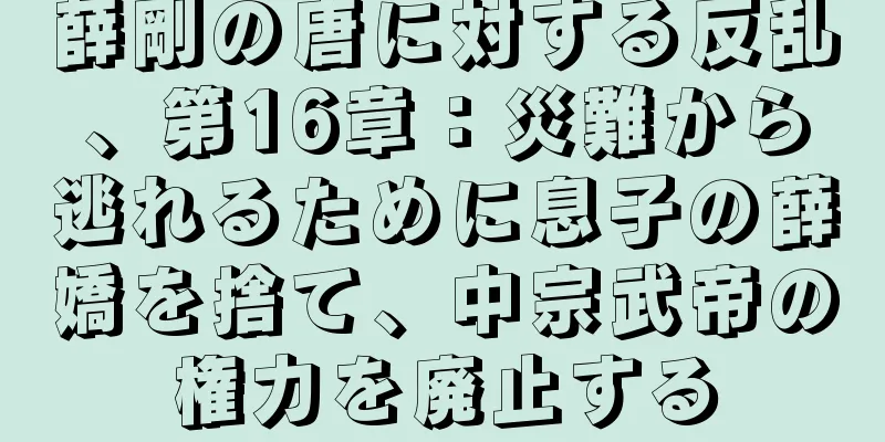 薛剛の唐に対する反乱、第16章：災難から逃れるために息子の薛嬌を捨て、中宗武帝の権力を廃止する
