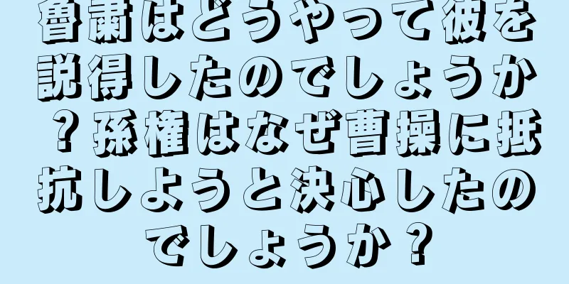 魯粛はどうやって彼を説得したのでしょうか？孫権はなぜ曹操に抵抗しようと決心したのでしょうか？
