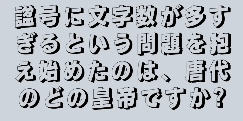 諡号に文字数が多すぎるという問題を抱え始めたのは、唐代のどの皇帝ですか?