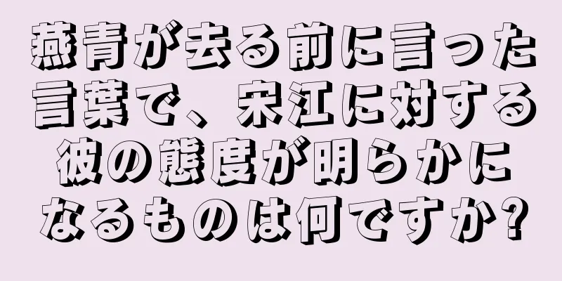 燕青が去る前に言った言葉で、宋江に対する彼の態度が明らかになるものは何ですか?