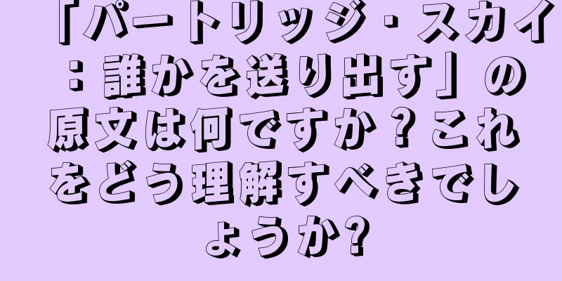 「パートリッジ・スカイ：誰かを送り出す」の原文は何ですか？これをどう理解すべきでしょうか?