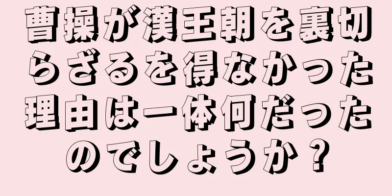 曹操が漢王朝を裏切らざるを得なかった理由は一体何だったのでしょうか？