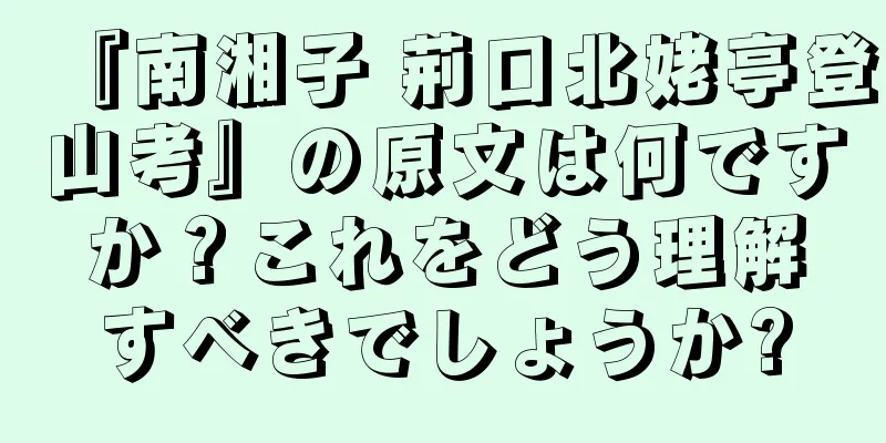『南湘子 荊口北姥亭登山考』の原文は何ですか？これをどう理解すべきでしょうか?