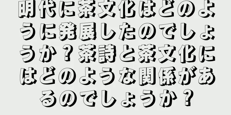 明代に茶文化はどのように発展したのでしょうか？茶詩と茶文化にはどのような関係があるのでしょうか？