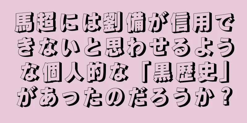 馬超には劉備が信用できないと思わせるような個人的な「黒歴史」があったのだろうか？