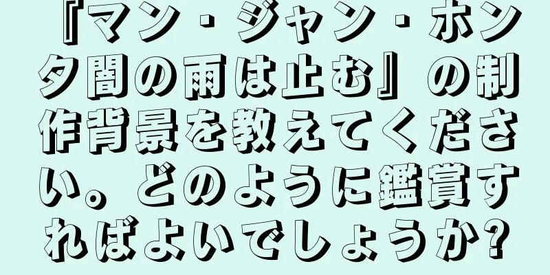 『マン・ジャン・ホン 夕闇の雨は止む』の制作背景を教えてください。どのように鑑賞すればよいでしょうか?